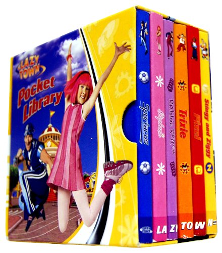 Lazy Town Pocket Library 6 Board Books Collection Set (Stingy and Ziggy, Pixel, Trixie, Robbie Rotten, Stephanie, Sportacus)