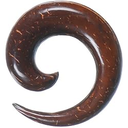 1/2" Coconut Wood Spiral Taper Plug