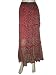 Christmas Gift Floral Motif Red Chiffon Long Skirts For Women 37"L