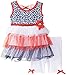 Little Lass Baby Girls' Star Print Glitter Tulle Americana Bike Short Set