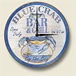 Blue Crab Bar and Grill Decorative Wood Wall Mantel Clock