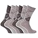 Mens Pattern Cotton Blend Argyle Socks (Pack Of 6)