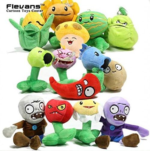 PVZ Plants vs. Zombies Plush Toys Peashooter Snow Pea Soft Stuffed Dolls 14pcs/set