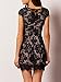 ROMWE Women's Gorgeous V neck A Line Sexy Short Cap Sleeve Lace Dress