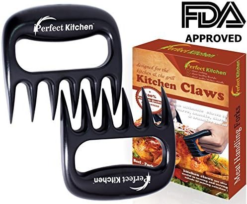 iPerfect Kitchen Meat Handling &amp; Shredding Claws - Meat Handler Carving Forks - Set of 2 - Black
