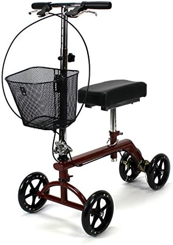 Brown Steerable Knee Walker Rollator Scooter Roller Leg Ankle Foot Crutch Caddy
