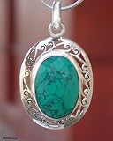 Necklace, 'Blue Lightening' 16.7 L