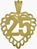 10K Yellow Gold Fancy #25 Heart Pendant with chain