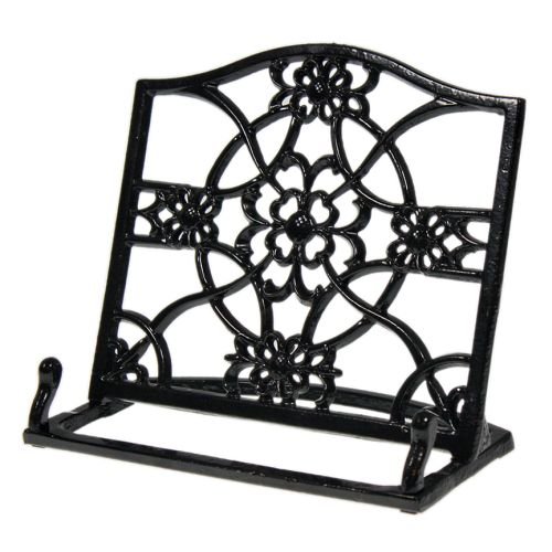 Black Cast Iron Cookbook Holder Book Stand