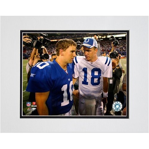 Photo File Indianapolis Colts Peyton Manning and New York Giants Eli Manning Matted Photo
