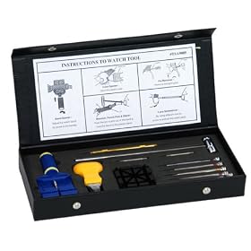 Professional 2-Pin Watch Band Adjust Size Link Pin Removing Repair Tool Kit in Black Box with 1 Extra Pins