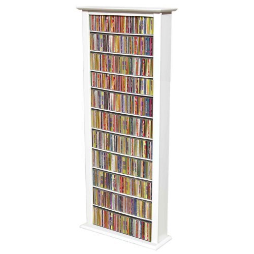 Bookcase Media Tower - Tall Single (White) (76"H x 28"W x 9.5"D)