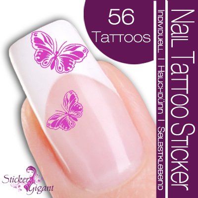 Nail Tattoo Sticker Schmetterling - flieder Preisvergleich
