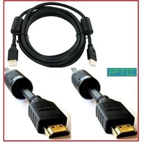 PTC 6 ft High Speed HDMI 1.3 Category 2 Certified Cable w/Ferrite Cores (Gold Plated Connectors) - Supports PS3, Xbox, Blu-Ray, HD-DVR, HD-DVD, all HDTV resolutions - 1080p and beyond