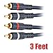 iMBAPrice® 3 feet 2RCA Male to 2RCA Male Home Theater Audio Cable (3 Feet, Black)