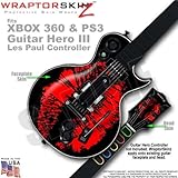 Big Kiss Red on Black WraptorSkinz Skin fits XBOX 360 & PS3 Guitar Hero III ....