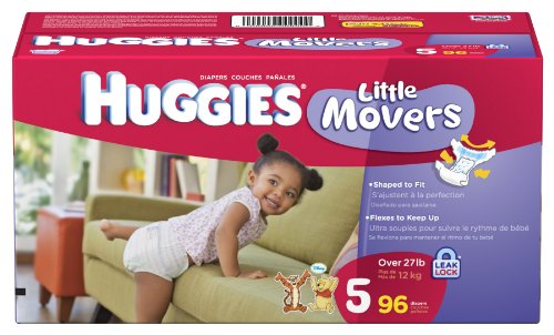 Huggies Little Movers Diapers, Size 5, 96-Count