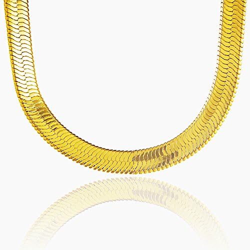 Lihong Fashion 24k Yellow Gold Plated 10mm Tennis Chain Necklace, 20Inch