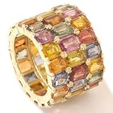 14K Gold Multi-Color Sapphire Eternity Band Ring