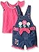 Nannette Baby Girls' Little 2 Piece Shortall Set with Applique