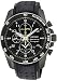 Seiko Sportura Black Dia Black Leather Band Mens Watch