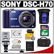 Sony Cyber-Shot DSC-H70 Digital Camera (Blue) with 8GB Card + Battery + (2) Cases + Flash + Accessory Kit Sony Cyber-Shot DSC-H70 Digital Camera (Blue) with 8GB Card + Battery + (2) Cases + Flash + Accessory Kit