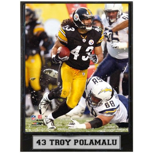 Encore Select 510-FBPIT43 Pittsburgh Steelers Troy Polamalu 9x12 Plaque