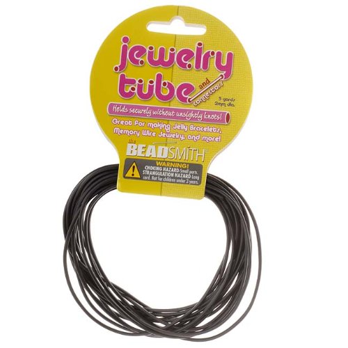 Black Rubber Tube For Jelly Necklaces & Bracelets / 5 Yards