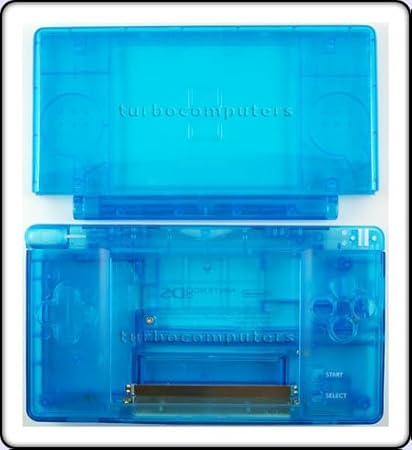 Crystal Blue - Nintendo DS Lite Complete Full Housing Shell Case Replacement Repair w/ Hinge Set