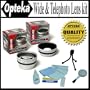 Opteka 0.45x Wide Angle & 2.2x Telephoto HD� Pro Lens Set for Canon GL2 GL1 MiniDV Digital Camcorder