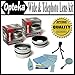 Opteka 0.45x Wide Angle & 2.2x Telephoto HD² Pro Lens Set for Fuji FinePix S9500 S9100 S9000 S6000 Digital Camera