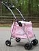 Designer Dog Stroller - Pink Pet Stroller - Quick Release Fold Down Frame