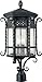 Maxim 30121CDCF Scottsdale 3-Light Outdoor Pole/Post Lantern, Country Forge Finish, Seedy Glass, CA Incandescent Incandescent Bulb , 60W Max., Dry Safety Rating, Standard Dimmable, Fiber Fabric Shade Material, 650 Rated Lumens