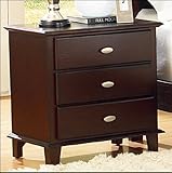 Nightstand with Chrome Accents in Cherry Finish