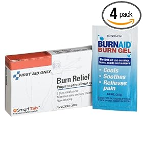 First Aid Only Burn Relief Packs, 3.5 Gram, 6-Count Boxes (Pack of 4) by First Aid Only