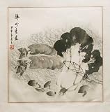 Chinese Sumi-e Brush Painting Original Art, Watercolor on Paper - Bok Choy and vegetables, monochromatic, black and white