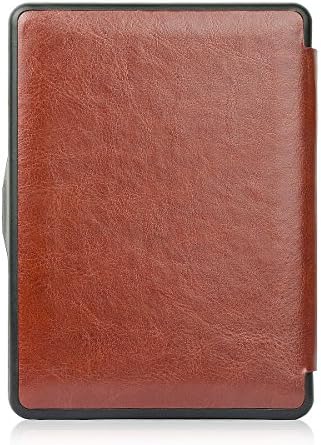 Amazingcase® - Ultra Slim Thin Premium Magnet Folio PU Leather Case Smart Cover Protective Shell Skin Sleeve Pouch with Sleep/wake up for Kobo Glo HD 6 inch E Ink (Released May 2015) eBook eReader - For Kobo Glo HD Only,will not fit any other Kobo models (Brown)