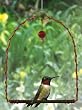 Copper Handcrafted Hummingbird Swing with Red Marble