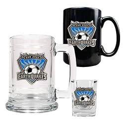 San Jose Earthquakes MLS 15oz Tankard, 15oz Ceramic Mug & 2oz Shot Glass Set - Primary Team Logo