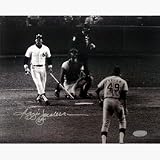 Reggie Jackson Autographed 1977 World Series Home Run vs. Charlie Hough 8 x 10 Photograph (Unfr