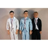 A Set of 3 Tuxedos Black, White and Baby Blue Made for the Ken Doll