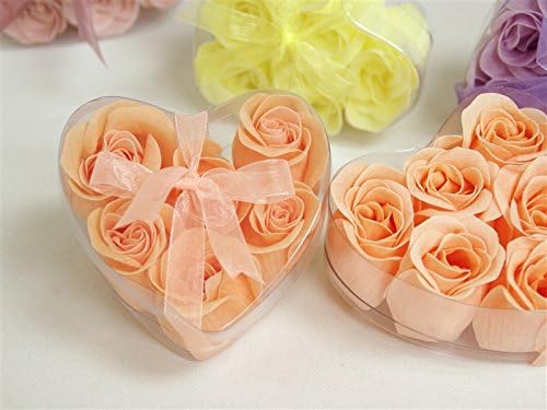 100 Gift Boxes with 6 Rose Soaps - Wedding Favors - Peach