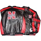 Nebraska Cornhuskers NCAA Logo Pleather Adult Jacket