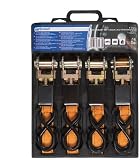 Produkt-Bild: Cartrend 70166 Haltegurt-Set mit Haken und Spannratsche 25 mm x 4,5 Meter, 4 St&uuml;ck
