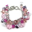 Artistic Bead Pink Shades Glass Charm Bracelet
