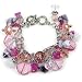 Artistic Bead Pink Shades Glass Charm Bracelet