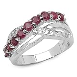 1.55 Carat Genuine Ruby Sterling Silver Ring