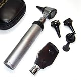 Professional Halogen OPHTHALMOSCOPE / Otoscope Kit with Zippered Leatherette Case