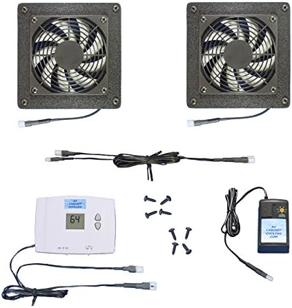 2-Zone AV cabinet cooling fans / Digital thermostat / multi-speed fans