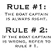 EvaDane - Funny Quotes - Boat Captain Rules. Boat Captain is always right. - T-Shirts